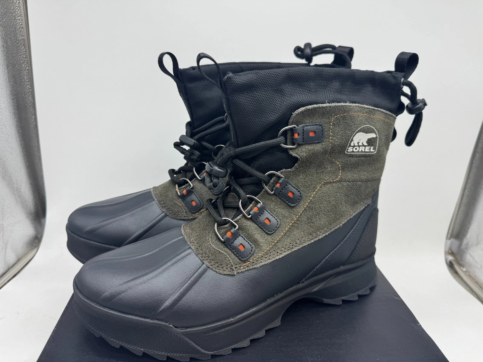 Sorel Scout 87' Lux WP Winter Boots Men's Black Leather Round Toe Ankle - 12