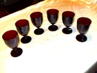 Vintage Anchor Hocking Royal Ruby Stemmed Goblets - Set of 6