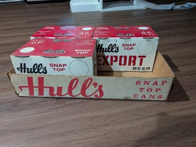 Hull's EXPORT Beer 12 oz. 1970's SS pull tab (3) 6-Packs New Haven, Connecticut