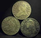 1830 1832 1834 USA Capped Bust Half Dollars (3) Coin Lot Nearly 200 Years Old!!