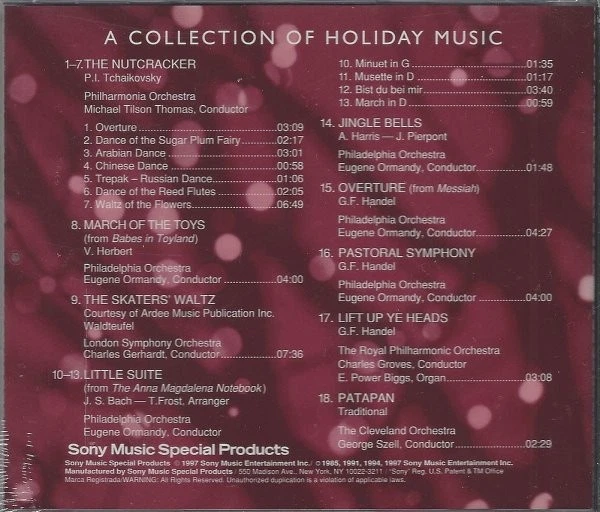 Music To Your Ears (A Collection Of Holiday Music) CD, Nutcracker, Jingle Bells, - Bild 2 von 2