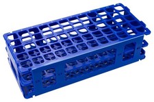 Blue Test Tube Rack, 60 Places, 17mm, Lightweight, Stackable, Autoclavable