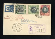 ZEPPELIN 8. SÜDAMERIKAFAHRT 1932 - R-KARTE CHILE 8.10.1932 !!! (975617)