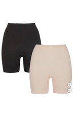 Carole Hochman Women's Slip Short, 2-pack-XL Black/beige B89