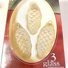 Vintage Christmas By Krebs Glass Ornaments 3 Pinecone Shaped Made In Germany