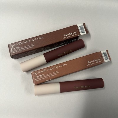 LOT OF 2 Rare Beauty Lip Souffle Matte Lip Cream In FEARLESS & COURAGE FULL SIZE