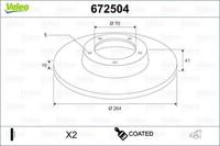 2X Bremsscheibe Coated Valeo 672504 FüR Giulietta Alfa 940FXA1A 940FXB1A Bifuel