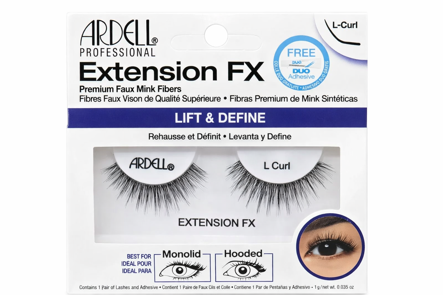ARDELL EXTENSION FX L CURL FALSE EYE LASHES LIFT & DEFINE - BLACK
