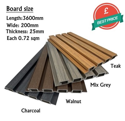 Cladding Sample Board Co extrusion - Square Slatted Composite Cladding SAMPLE PACK- Board ...