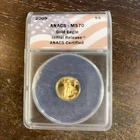 2009 Gold 1/10 OZ $5 GOLD AMERICAN EAGLE Initial Release Coin ANACS MS70 -081