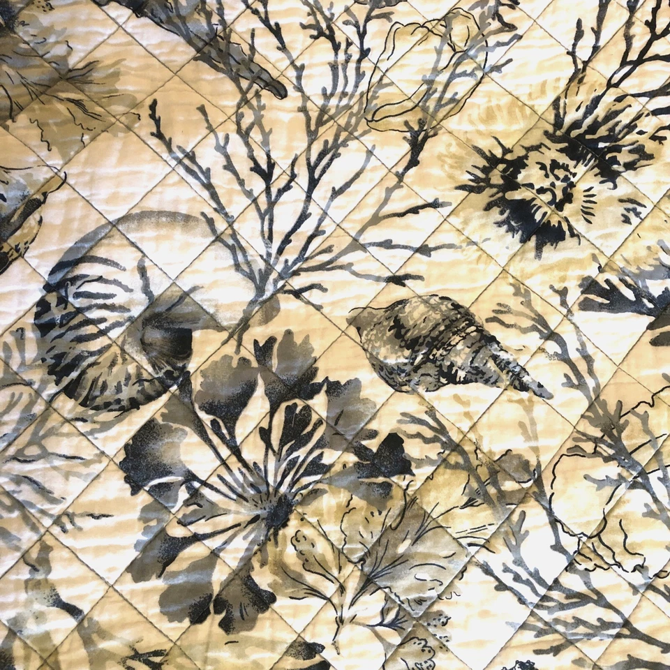 Colcha cobertor azul branco náutico algodão 2 fronhas 3 peças reversível - Imagem 3 de 4