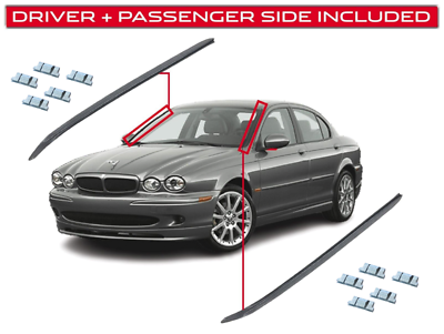 JAGUAR OEM 01-08 X-Type Windshield-Reveal Molding SET + ATTACHMENT
