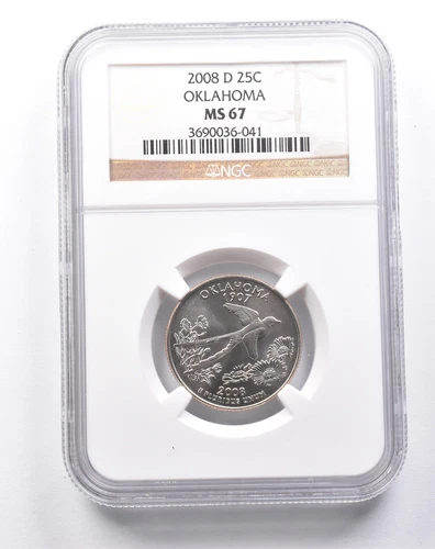 MS67 2008-D Washington State Quarter Oklahoma NGC *6170