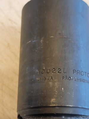 PROTO J10022L Impct Skt,Steel,Blk Oxd,1 3/8 in 1AFL2. Deep Well 6pt, 1'' Drive