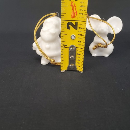 Juego De Colección De 4 Adornos De Navidad De Porcelana Blanca Japón 2" Campana Coro Papá Noel Ratón - Imagen 12 de 12
