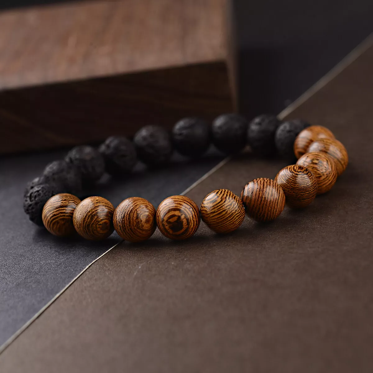 Wood bead 2024 bracelet womens