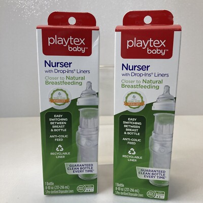 Playtex Baby Nurser Drop-In BOTTLE and LINERS 8-10 oz 3M