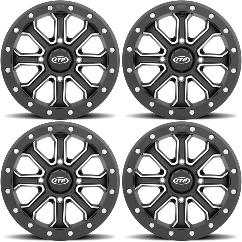 アイデンティティ　15p 4 ATV/UTV Wheels Set 15in ITP Inertia Beadlock Black 4/156 5+2 POL