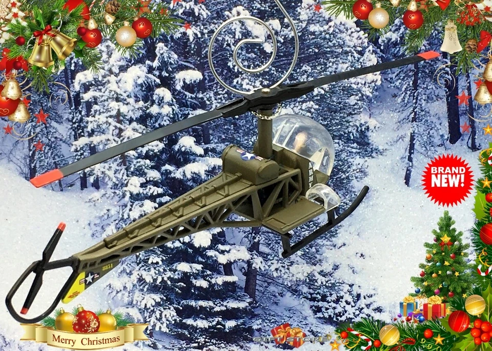 🎁 ADORNO DE NAVIDAD MASH HELICÓPTERO CAMPANA H13D EJÉRCITO AMBULANCIA AÉREA BONITO REGALO 🎁 Foto 2 de 4