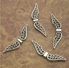 30pcs 7x31mm;hole,1mm Tibetan Silver angel wing Charm pendants X0190