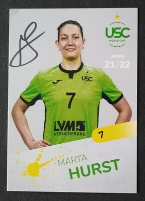 7806 Marta Hurst USC Münster Volleyball 2021/22 AK original signiert