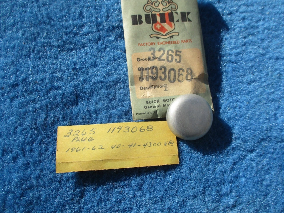 1961 1962 年别克 Skylark 进气歧管插头 NOS GM 1193068 — 第 3/4 张图片