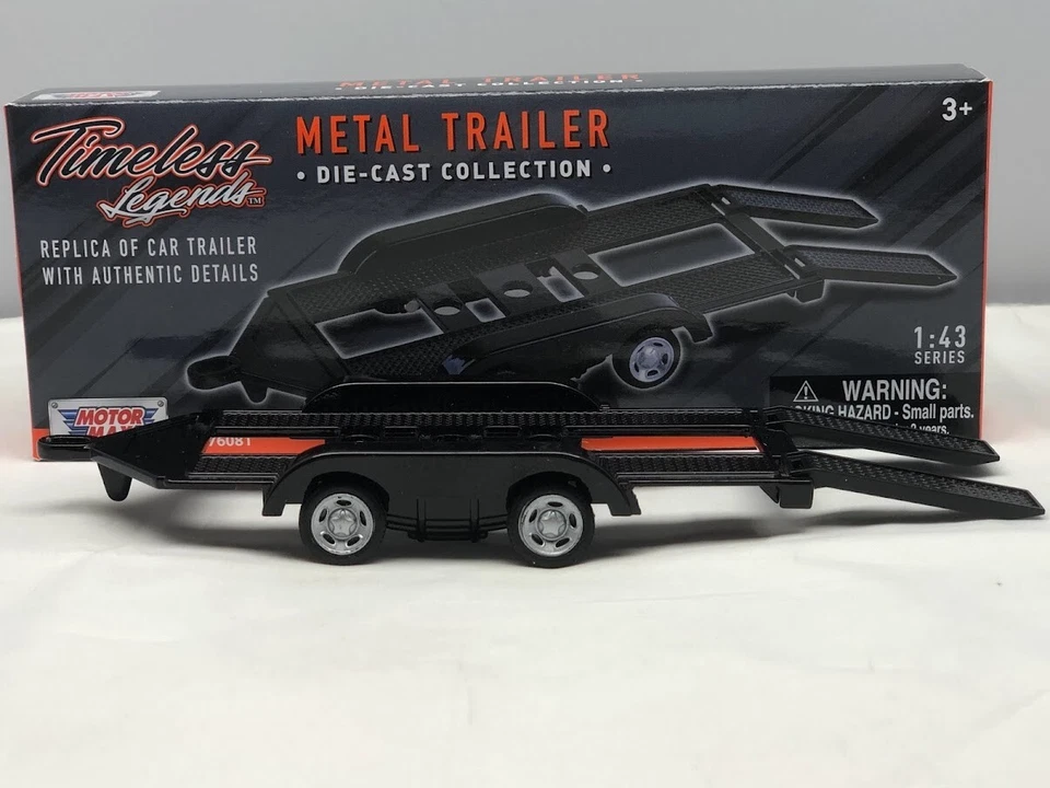 Diecast Metal Car / Van Loading 4 Wheel Trailer Transporter 1/43 Scale Motormax - Image 2 of 4