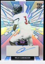 2022 Leaf Valiant Malik Cunningham Base Auto XRC Platinum Blue #8/10 Patriots