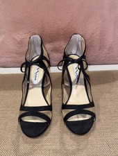 Nina Cherie Stiletto Dress Heels sandals Black Mesh New size 8M 38 NWOB