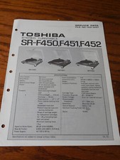 Toshiba SR-F450 F451 F452 Turntable Service mnl