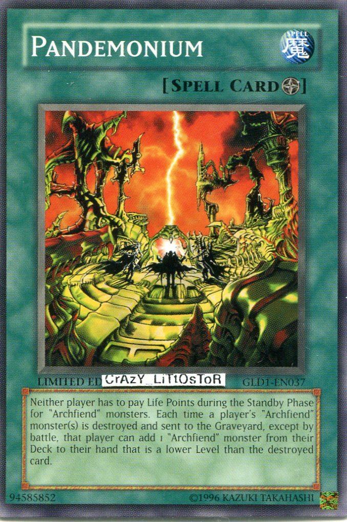 3 X YU-GI-OH PANDEMONIUM LIMITED COMMON NM/MINT GLD1-EN037