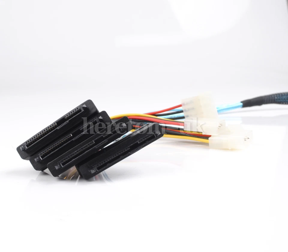 Mini-SAS SFF-8087 to 4 X SAS SFF-8482 Adaptec RAID 5405 with Power Cable - Image 4 of 4