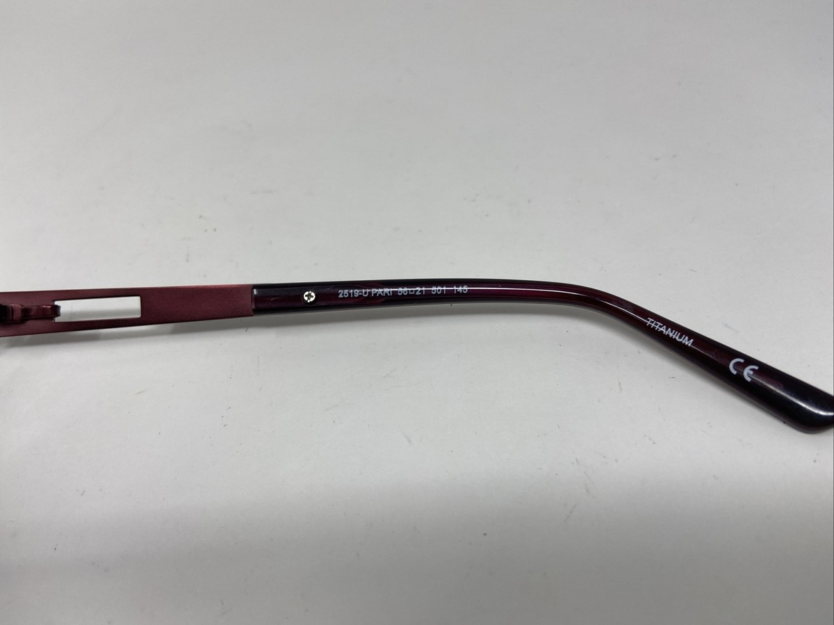 Skaga Titanium 2519-U Pari Black Burgundy 501 Authentic Eyeglasses Skaga Eyewear 2519-U PARI 56-21-145 501 Black/Burgundy  main image 3