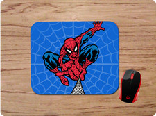 SPIDERMAN SHOOTING WEB BLUE BACKGROUND CUSTOM MOUSEPAD MOUSE PAD PC GAMING
