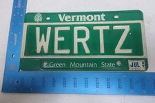 Vermont License Plate 1989 89 VT Vanity Last Name Surname We Are TZ T Z WERTZ #1