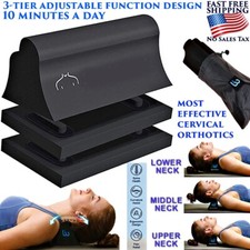 3-TIER CERVICAL ORTHOTIC TRACTION PILLOW NECK HUMP CORRECTOR SPINAL ALIGNMENT