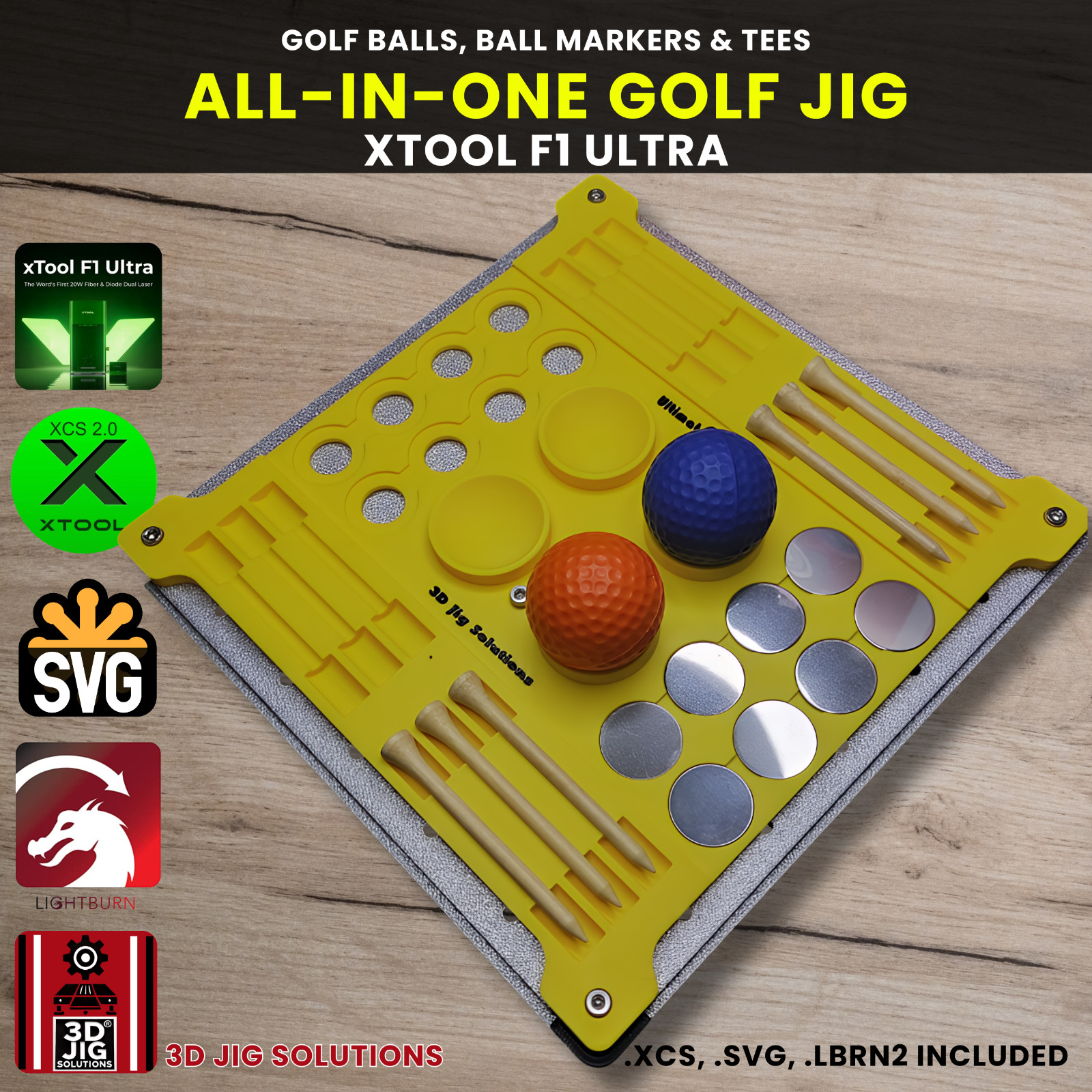 xTool F1 Ultra Golf Jig | Engrave Golf Balls, Tees & Markers