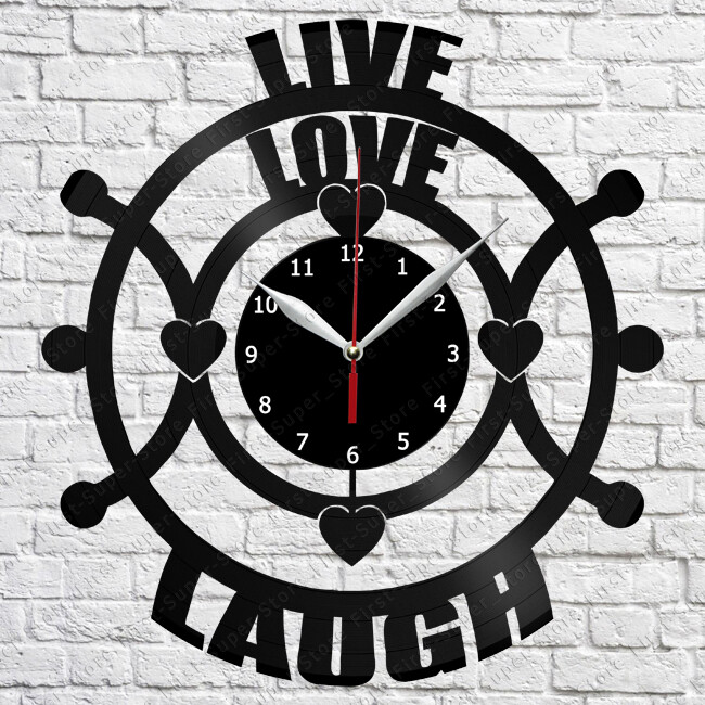 Live Love Laugh Vinyl Record Wall Clock Art Decor Original Gift 12'' 30cm 2369