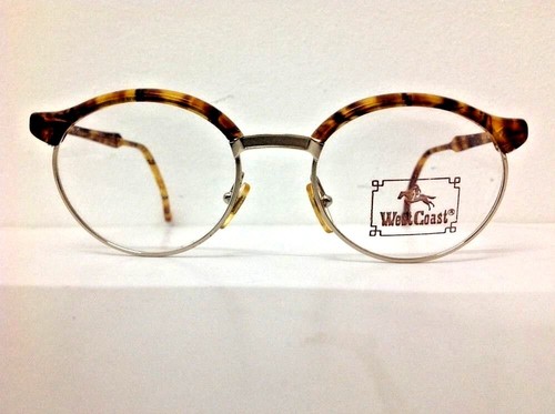 West Coast occhiale da vista vintage 1990 metallo Oro plastica marrone  rotondo | eBay
