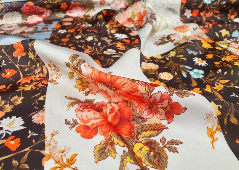 Kleiderstoff Seiden Griff Digital Druck Hochwertig Sommer Stoff Strandkleid Tuch - Bild 2 von 4