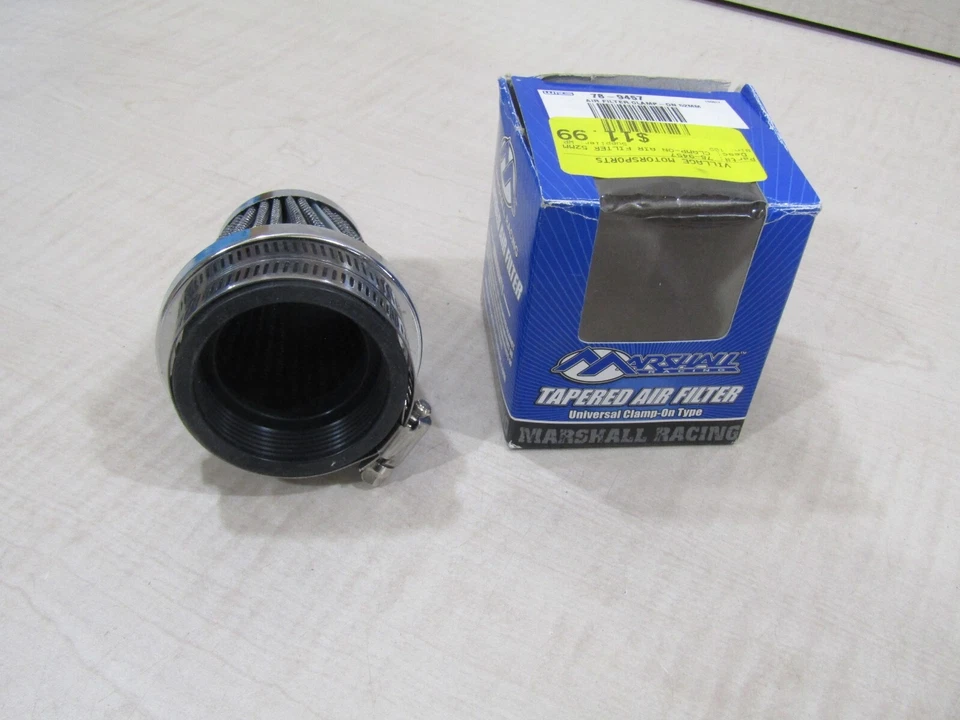 EMGO MARSHALL UNIVERSAL CLAMP ON AIR FILTER 52MM CHROME M55752 HONDA KAWASAKI - Image 2 of 3