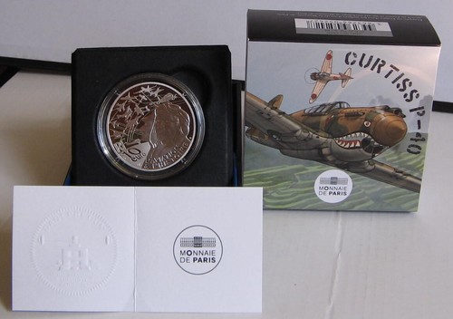 Coffret 10 Euro Argent BE FRANCE 2023 - CURTISS P40 Warhawk (Aviation US), Proof - Picture 2 of 13