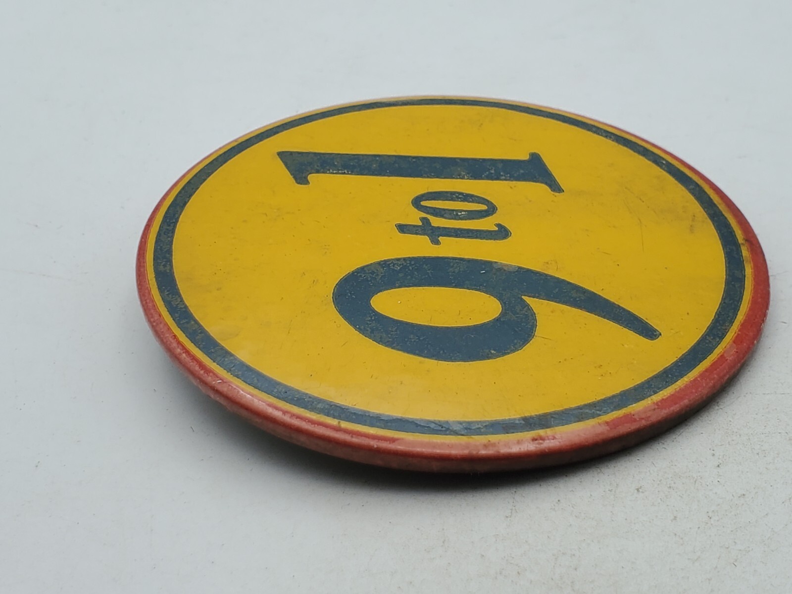 9 to 1 Pinback Button Pin Badge Unusual Help 3" Vintage Antique Union Unsure Odd