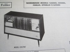 NORDMENDE 1/632US, CASINO, COSIMA, FIDELIO, OTHELLO, SW RADIO RECEIVER PHOTOFACT
