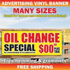 OIL CHANGE Advertising Banner Vinyl Mesh Sign Tune Ups Brakes auto repair shop
