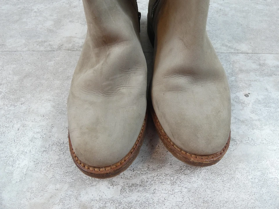 Frye Bootie Womens 10 Grey Suede Leather Rugged Bhoho Southwestern Casual Zip Up - Image 3 of 4