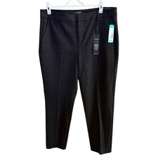Liverpool Kelsey Straight Knit Trouser Women 14 Brown Plaid Workwear LM5084CM55