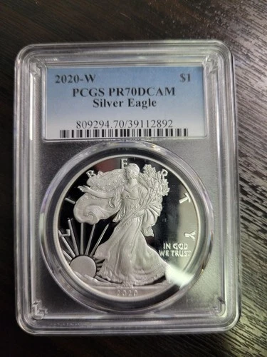 PR70 2020-W DCAM American Silver Eagle PCGS Blue Label