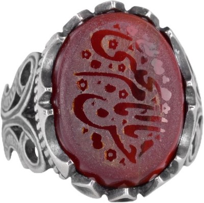 KAMBO 925 Sterling Silver Men's Ring Natural Agate Handmade Turkey