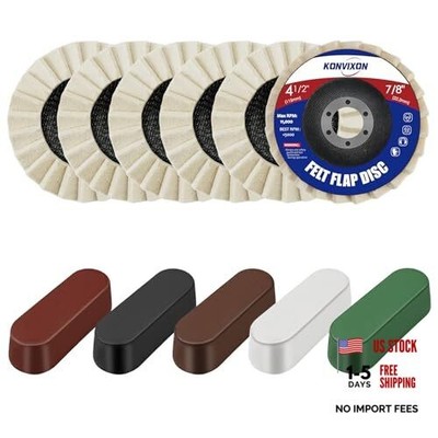 11PCS Wool Felt Polishing Disc & Polishing Compounds Set, 4-1/2'' x 7/8''